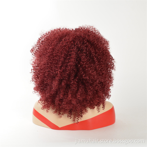 Short Hair Afro Kinky Curly Wigs With Bangs For Women African Synthetic Ombre Cosplay Wigs Wholesale